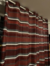 Gardinen Halbtransparent Dunkelrot/grau/weiß, 140x250 cm 