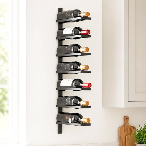Weinregal metall wand - weinregal, schwarz