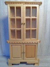 Eck-Vitrine Schrank Holz Eiche