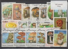 100 verschiedene Briefmarken  Pilze ,  Mushrooms , Champions , setas , hongos