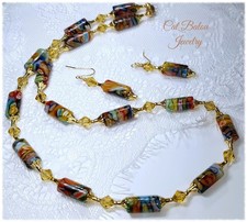 Kette und Ohrringe Millefiori