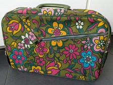Vintage Handgepäck Koffer Flower Power 60s 70s Japan YKK Tasche Köfferchen Blume
