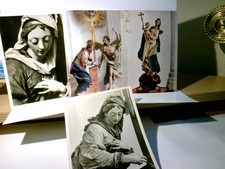 Sakrale Kunst. Engel / Heiligenfiguren / Maria mit dem Kinde. 4 x Alte Ansichtsk