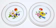 Fürstenberg Porzellan - 2 St. Wand/Prunkteller - Blumendekor,Goldrand - Ø 23,5cm