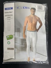 Enrico Mori-Herren-Unterhose, lang-Feinripp-Unterwäsche -Gr. 7-XL-Weiß-Neu