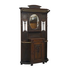 Flur-/Wandgarderobe antik mit Anrichte Jugendstil um 1924 Eiche B: 115cm -11843-