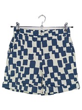 LORENA ANTONIAZZI Damen Shorts Gr. 38 Grafisch Baumwolle Blau Weiß Casual