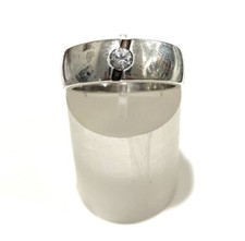 925/- Silberring, simulierten Diamanten, Solitär, Gr.61, Brillantschliff