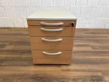 Steelcase kurzer Rollcontainer 4 Fächer Buche grau abschließbar