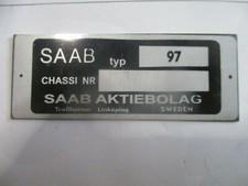 Typenschild  ID-plate Saab