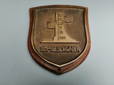 1. Minensuchgeschwader Bronze Wandplakette  auf Holztafel 17 x 19 x 2,5 cm