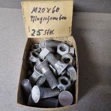 25x SENKSCHRAUBE MIT NASE und Mutter M20x60 mm Schraube 