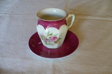 Antike altes Kaffeehaferl -Tasse mit Untertasse Mitterteich Bavaria um 1920