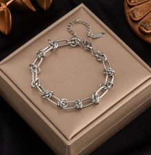 Damen Armband Gold Armkette Silber Edelstahl Knoten Liebe Karma