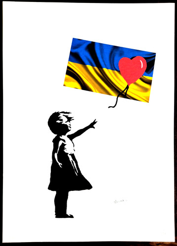 Lithographie banksy girl - banksy,