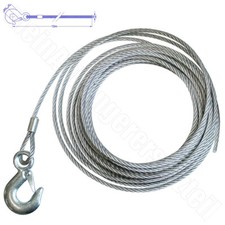 Drahtseil Stahlseil mit Haken 6mm / 10m für Seilwinde Seilzug Handseilwinde