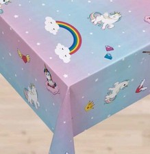 PVC Tischdecke Einhorn Meterware Wachstuch Breite&Länge wählbar abwaschbar blau