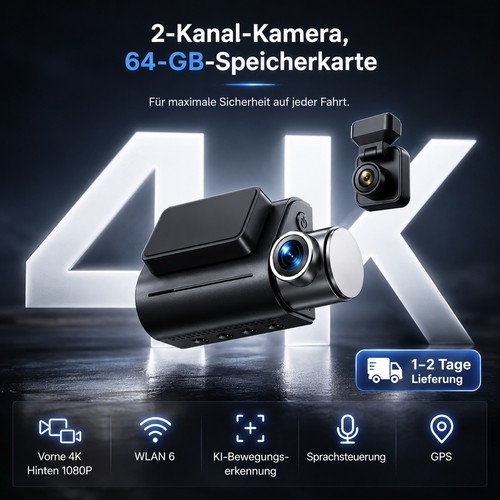 Dashcam dual kamera vorne - 4k,