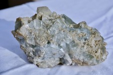 Große Fluorit Stufe, wasserfarben, Oelsnitz/Vogtl.,  ca. 1,3 kg, ca. 16x10x6 cm