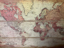 Weltkarte Holz sehr schöne Weltkarte auf Holz alles in rose gehalten