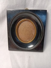 Historismus Holz Hängerahmen oval Schellackrahmen Fotorahmen Messingrand