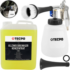 TECPO DRUCKLUFT-REINIGUNGSPISTOLE mit TORNADO-EFFEKT + 5 LITER ALLZWECKREINIGER