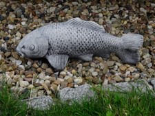 Steinfigur Tierfigur Koi Fisch