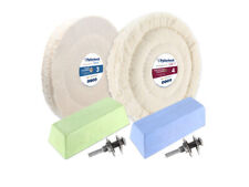 6-tlg. Universal-Polierset Ø150mm, Weiß, Bohrmaschine, alle Metalle