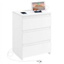 Nachttisch Nachtschrank mit 2 AC-Steckdosen und 2 USB-Anschlüsse Beistelltisch