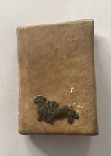 Portemonnaie Taschen Kalender 1922 Leder Jugendstil Bronze Dackel Hund Antik Alt