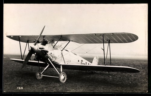 Doppeldecker flugzeug auf - ak, doppeldecker-flugzeug