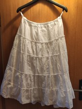 Damen Baumwolle Blumen Spitze Rock Bestickt Elastisch Hohe Taille Lässig