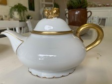 Elegante Teekanne von Paul Müller Selb, Weiß-Gold, Vintage, 300/21, Top-Zustand