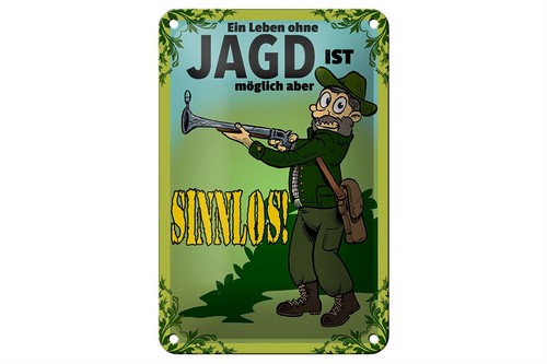 Blechschild jagd 12x18 - 12x18, cm