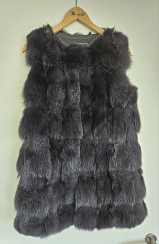 Pelz fuchs weste schwarz - fuchs,