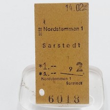 Fahrkarte Fahrschein Nordstemmen Sarstedt 1975