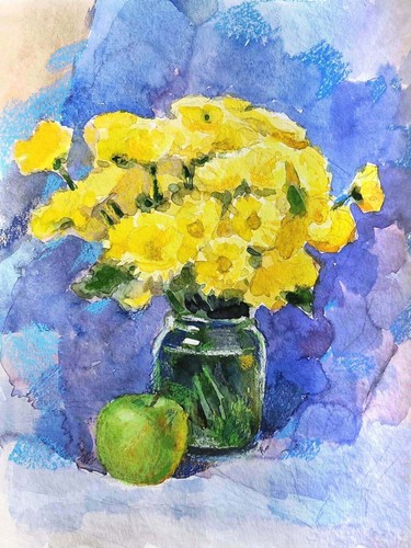 Gelbe chrysanthemen - gelbe,
