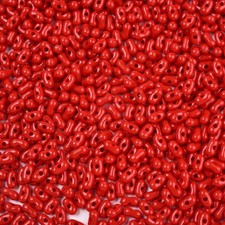 100 ACRYL Perlen Stäbchen rot opak 4 x 9 mm mittig gebohrt