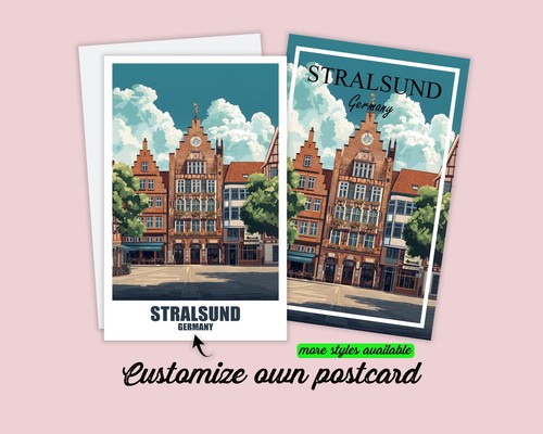 Stralsund postkarte poster - &,