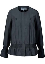 Sommerliche Jacke mit Schößchen Gr. 38 Schwarz Damenjacke Blouson Blazer Neu*