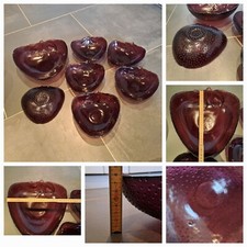 Geschirr-Set, Erdbeerform, Glas, 7-teilig, lila