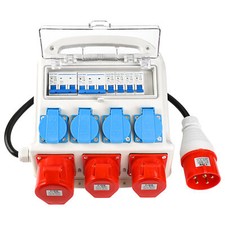 Stromverteiler 4x230V CEE Baustromverteiler 2x16A 1x32A mit LS Schutzschalter 1M