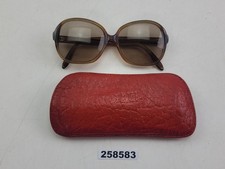 Sonnenbrille Vintage braun Cat Eye Kunststoff mit Etui 60er Jahre #258583
