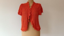 George Bolero 46, Strickjacke, Strickweste, Häkelei,Orange,Cottonmix,Sommer