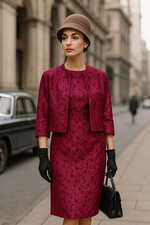 Vintage Brokat Kleid mit Jacke