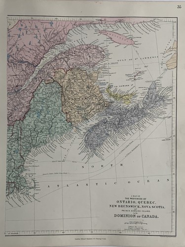 1882 ostkanada handkolorierte - ostkanada,