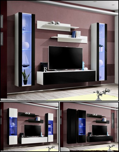 Anbauwand wohnwand wohnzimmer - wohnwand,