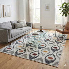 Abstrakter Teppich Modern Grau