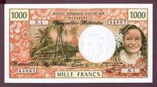 NEUE HEBRIDEN 1000 FRANCS