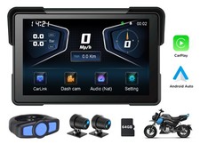 P6 7" Motorrad GPS Navi Wireless CarPlay Android Auto mit Dual-Kameras & TPMS 4K